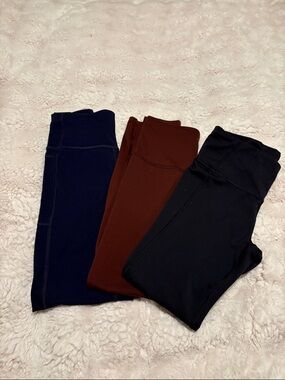 GAP Fit Women's Leggings Trio in Navy, Brown, and Black